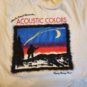 Oneita, Vintage T Shirt, Size L, Charles David Alexander Acoustic Color, Y2K